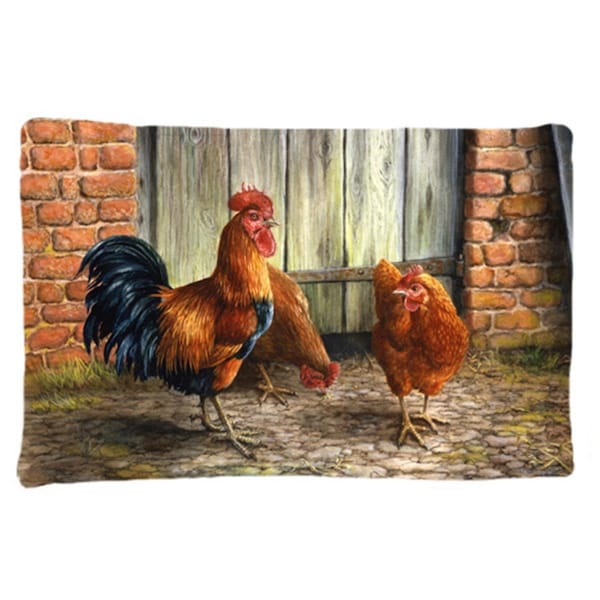 Jensendistributionservices Rooster & Chickens by Daphne Baxter Fabric Standard Pillowcase MI2557265 - main